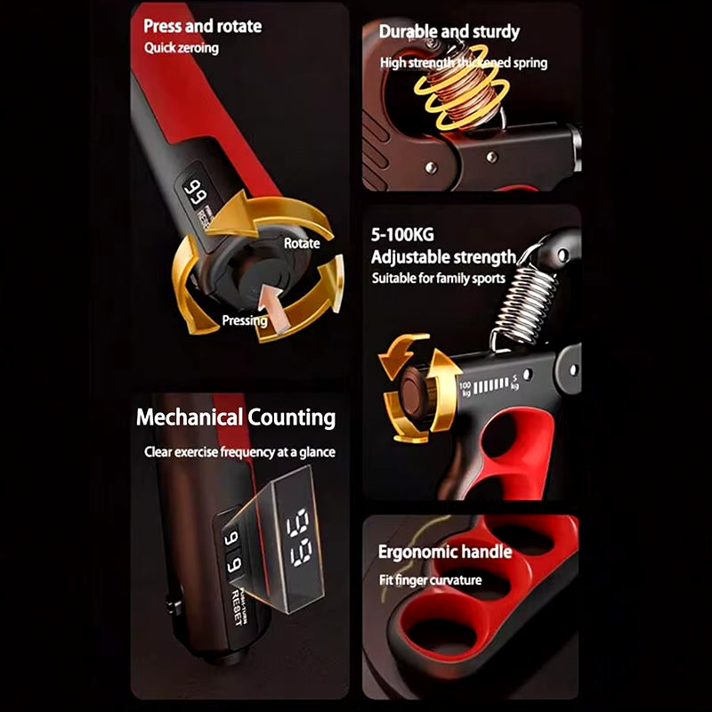 Adjustable Grip Strength Trainer for Muscle Recovery and Hand Strengthening - Available in 5-60/100/150Kg